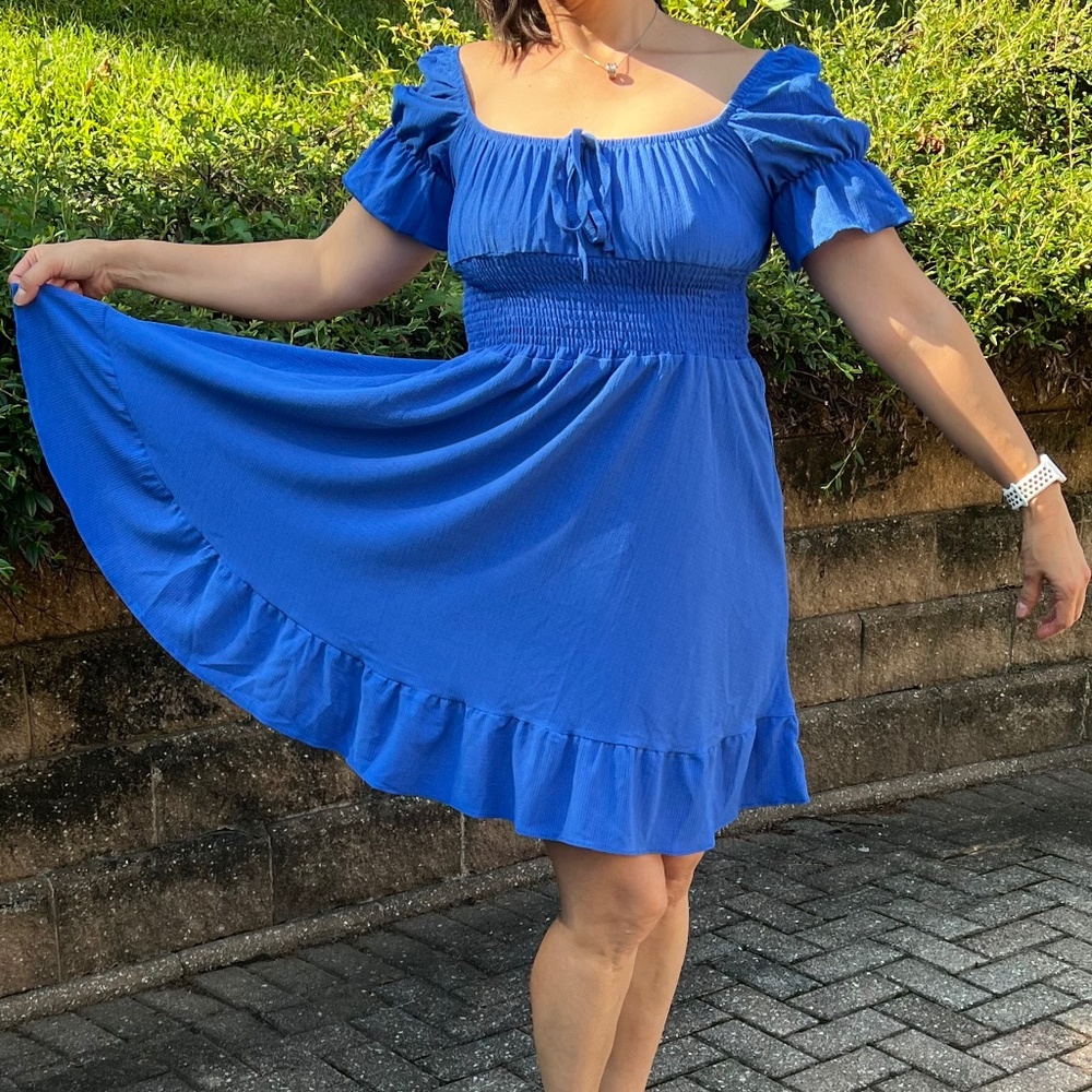 Blue Ruffle Dress - Picture 5 of 9